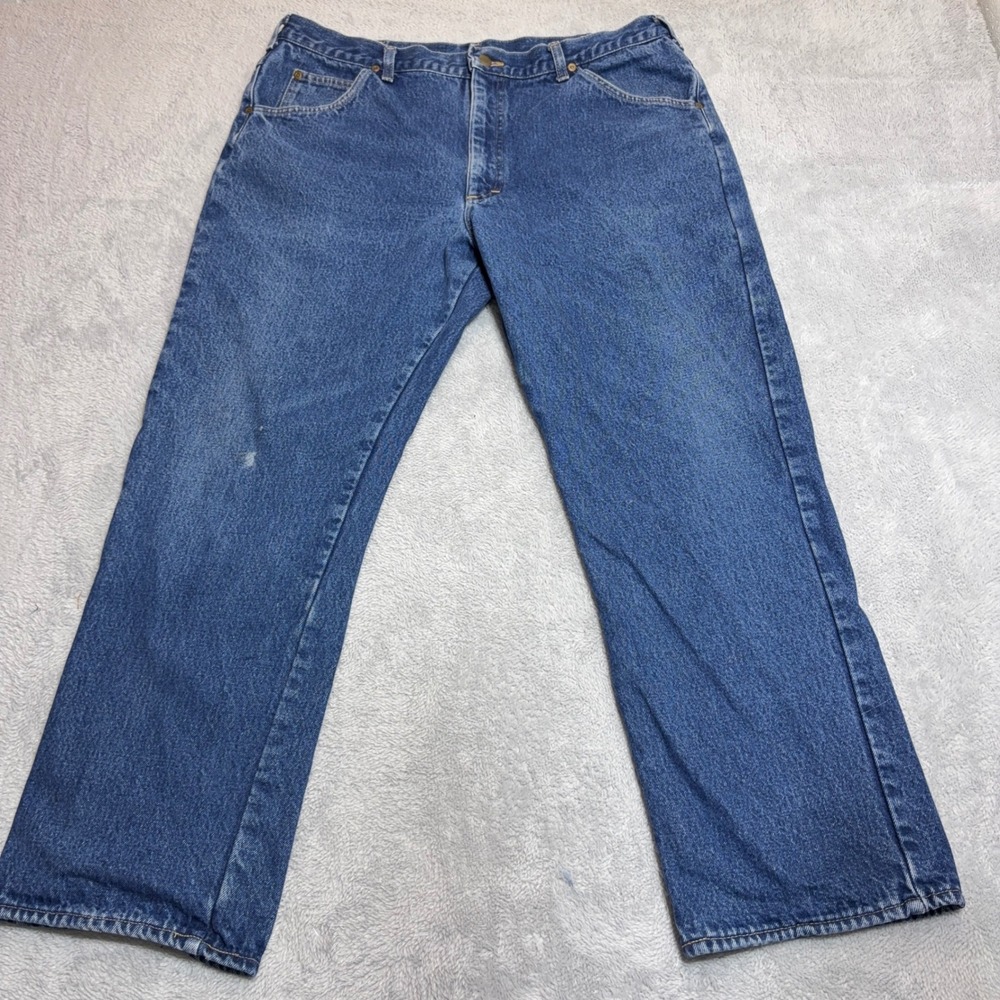 LL Bean Flannel Lined Jeans Mens 40x30 Blue Denim Plaid 100% Cotton USA Vintage